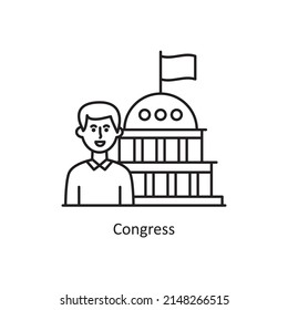 Congress vector Outline Icon Design illustration. Training Symbol on White background EPS 10 File
