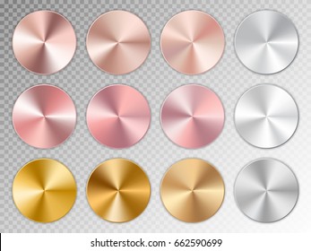 Conic gradients with a metal texture on a transparent background.