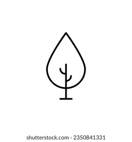 Conic Tree Simple Outline Sign. Perfect for web sites, books, stores, shops. Editable stroke in minimalistic outline style
