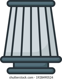 Conical air filter Concept Vector Color Icon Design, Motor Vehicle Service and automobile repair shop Symbol, Lorry spare parts Sign, auto mechanic stock illustration