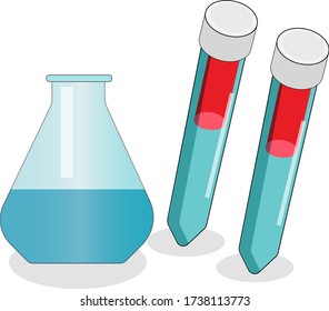 Conical flask and centrifuge tube vector eps
