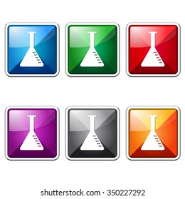 Conical Flask Colorful Vector Icon Button