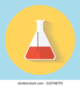 Conical flask flat design