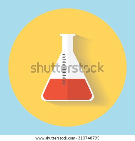 Conical flask flat design