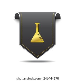 Conical Flask golden Vector Icon Design