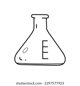 Ilustración vectorial de contorno dibujada a mano con máscara cónica. Aislado sobre fondo blanco