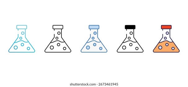 Diseño de icono de frasco cónico con fondo blanco