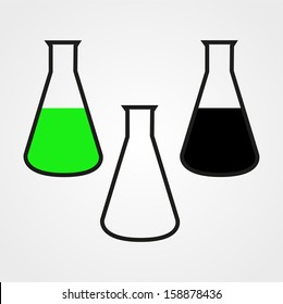 Conical Flask, icon, isolated on white background