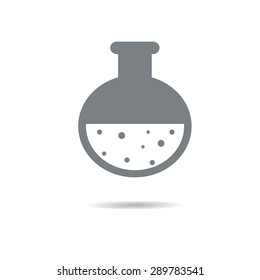Conical Flask Icon Isolated on White Background, Medical research laboratory, chemistry, experiment