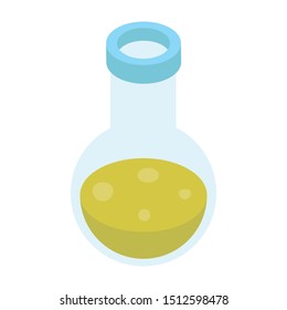 
Conical flask icon, isometric vector. Lab equipment sign.
