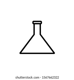 Conical flask icon - vector linear laboratory glass symbol or logo