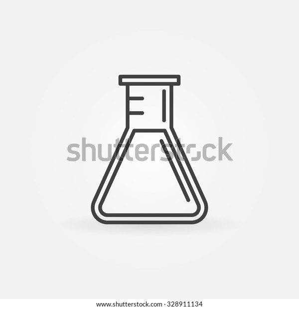 Conical flask icon - vector linear laboratory glass\
symbol or logo