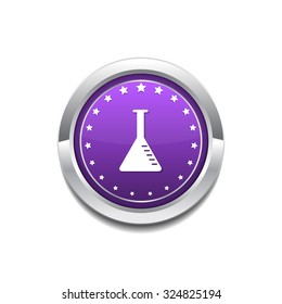 Conical Flask Purple Vector Icon Button