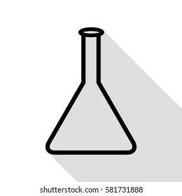 Conical Flask sign. Black icon with flat style shadow path.