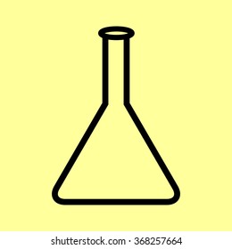 Conical Flask sign. Flat style icon vector illustration.