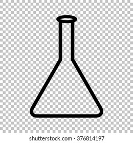 Conical Flask sign. Flat style icon on transparent background