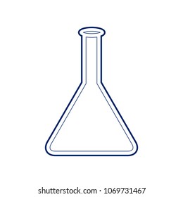 Conical Flask sign. Laboratory glass sign. Vector. Flat style black icon on white.