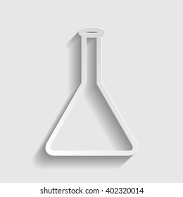 Conical Flask sign. Paper style icon
