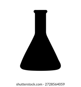 Conical flask silhouette vector flat illustration design.