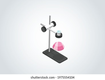 Conical flask in the stand. Good concept for chemical and pharma company ads