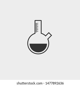 conical flask vector icon illustration design grey background
