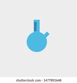 conical flask vector icon illustration design grey background