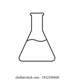 conical flask vector icon isolated on white background