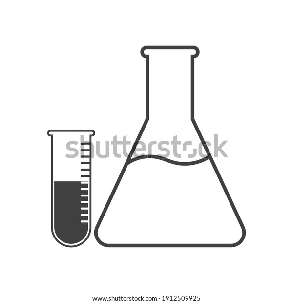 conical\
flask vector icon isolated on white\
background