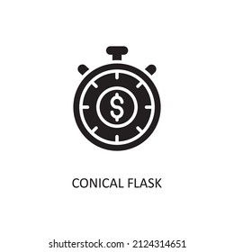 Conical Flask Vector Solid Icon Design illustration. Banking and Payment Symbol on White background EPS 10 File