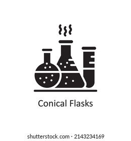 Conical Flask vector Solid Icon Design illustration. Educational Technology Symbol on White background EPS 10 File