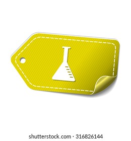 Conical Flask Yellow Vector Icon Design