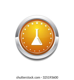 Conical Flask Yellow Vector Icon Button