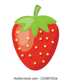A conical fruit with yellow dots and greenish edge, commemorating icon for strawberry  