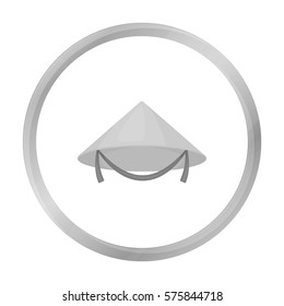 Conical hat icon in monochrome style isolated on white background. Hats symbol stock vector illustration.