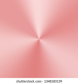 Conical metallic gradient with rose gold texture. Vector illustration