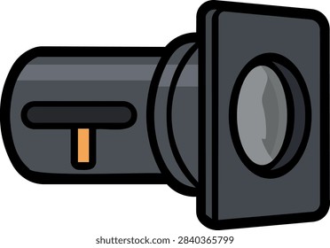 Conical tube snoot light modifier attachment for studio flash head spot lighting control flat outline icon