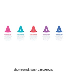conical web, annual report, internet, infographic template. five steps infographic template. business information template
