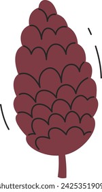 Ilustración vectorial de planta de cono de coníferas