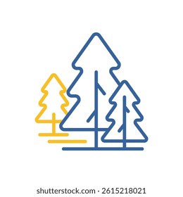 Conifer forest vector icon. Nature sign. Graph symbol for travel and tourism web site and apps design, logo, app, UI