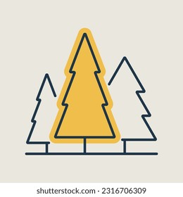Icono aislado del vector del bosque de conferencia. Signo de la naturaleza. Símbolo gráfico del sitio web de viajes y turismo y diseño de aplicaciones, logotipo, aplicación, interfaz de usuario
