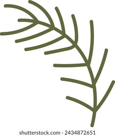 Conifer Tree Branch Vector Illustration