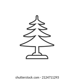 Conifer tree icon in flat style. Fir flora vector illustration on white isolated background. Ecology sign business concept.