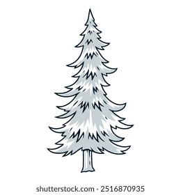 Conífera vintage emblema monocromo con árbol de Navidad para dar sentimiento festivo interior en diciembre fin de semana de Ilustración vectorial