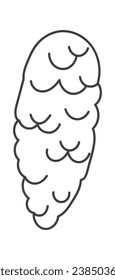 Coniferous Cone Linear Vector Illustration