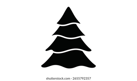 Floresta de coníferas árvore sempre verde silhueta decoração arte design