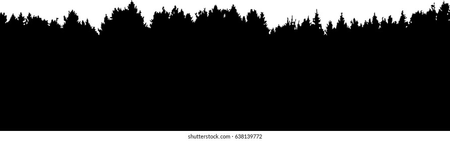 coniferous forest horizon vector silhouette
