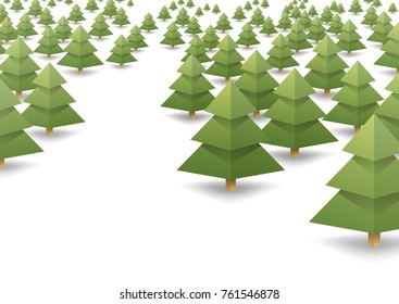 coniferous forest landscape. clean air, camping, logging, loggers. vector background for design