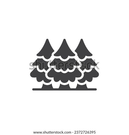 Coniferous forest trees vector icon. filled flat sign for mobile concept and web design. Snowy Trees glyph icon. Symbol, logo illustration. Vector graphics