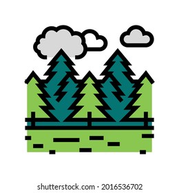coniferous forests color icon vector. coniferous forests sign. isolated symbol illustration