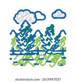 coniferous forests doodle icon sketch vector. coniferous forests sign. isolated symbol illustration